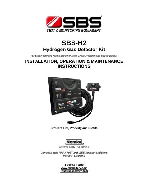 sbs hgdi-jb hydrogen gas detector junction box|sbs h2 spec sheet.